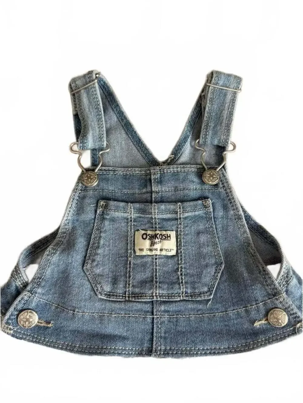 OshKosh B'gosh Denim Eyelet Jumper Dress 18 Months